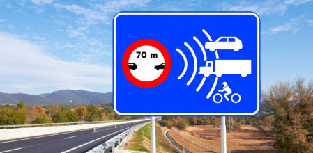 Esta nueva señal advierte de la presencia de un radar que controla el mantenimiento de la distancia de seguridad
