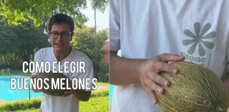 Un cocinero explica cómo diferenciar los melones.