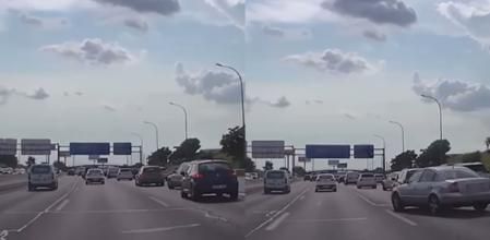 La maniobra asustó a los conductores