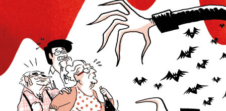 Detalle de la portada de 'La senyora marga i els vampirs'&nbsp;