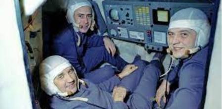 Los tres astronautas: Viktor Patsayev, Georgi Dobrovolski y Vladislav Volkov