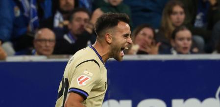 Soccer Football - LaLiga - Real Oviedo v FC Barcelona - Estadio Carlos Tartiere, Oviedo, Spain - September 25, 2025 FC Barcelona's Eric Garcia celebrates scoring their first goal REUTERS/Pankra Nieto