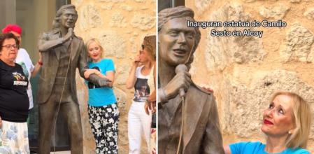 Enseña la reacción de unas señoras de Alcoi a la nueva estatua de Camilo Sesto y la gente alucina: ”¿Para cuándo una de Nino Bravo?”
