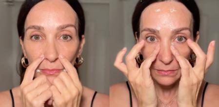 Susana Marín enseña a realizar el masaje facial con la crema hidratante