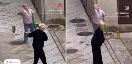 La surrealista pelea callejera entre dos vecinas de Ourense a golpe de escoba y spray insecticida que no deja indiferente: “Realmente son una amenaza pública”