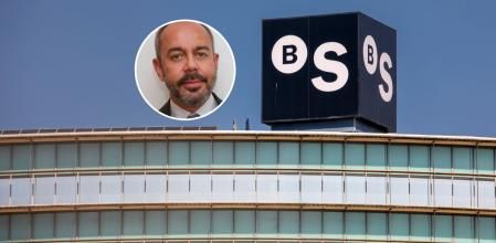 Logotipo del Banc Sabadell. En el círculo, el inversor David Martínez.