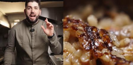 Un cocinero explica la forma de hacer socarrat en la paella.
