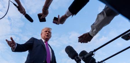 El presidente Donald Trump, en una comparecencia ante la prensa