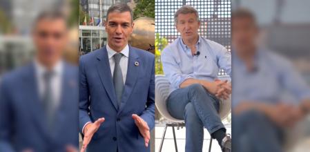 Sánchez, en una reciente intervención para Tik Tok frente a la sede de Naciones Unidas en Nueva York, y Feijóo, hablando de educación, en este vídeo que comparte en su cuenta