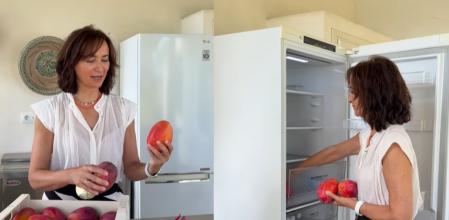 Una agricultura explica cómo conservar los mangos.