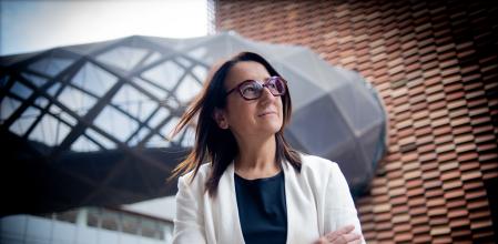 foto XAVIER CERVERA 03/10/2025 Nanoligent CEO Entrevista Montserrat Cano (i presdent manuel rodriguez, no present a la foto) UAB edifici Eureka ...pero foto a Sant Pau hospital lab Nano (exterior)