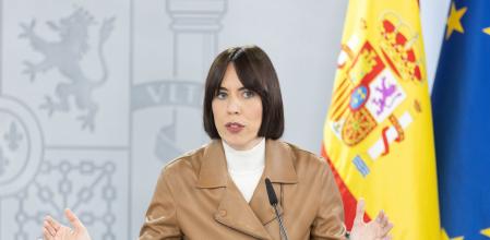 La ministra de Ciencia, Innovación y Universidades, Diana Morant, interviene durante una rueda de prensa posterior a una reunión del Consejo de Ministros.&nbsp;
