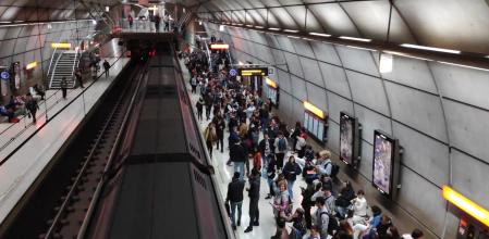 Imagen del metro de Bilbao, esta mañana.