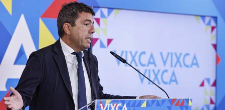 El president de la Generalitat valenciana, Carlos Mazón, presenta la campaña institucional con motivo del 9 d'Octubre, en el Palau de la Generalitat.&nbsp;