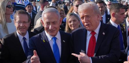 El presidente Trump y el primer ministro Benjamin Netanyahu se felicitaron por el alto el fuego en Gaza durante la reciente visita del presidente de EE.UU. a Israel 