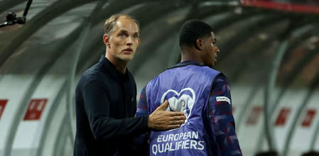 Rashford y Tuchel en un partido con Inglaterra