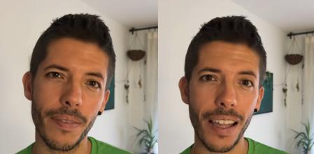 Aarón Sánchez en dos momentos del vídeo