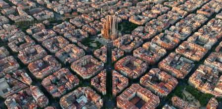 El Eixample de Barcelona desde el cielo