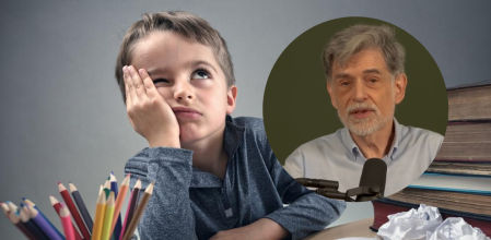 Imagen de un niño aburrido en clase