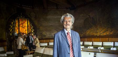 Lluis Permanyer en la pecera del Cercle del Liceu, en 2017