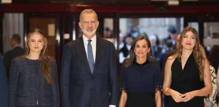 La Princesa de Asturias, el Rey Felipe VI, la Reina Letizia y la Infanta Sofía, en pasado mes de octubre, en Oviedo.