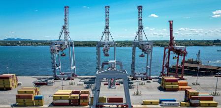 La actividad en el movimiento de contenedores en el puerto de Montreal, en Quebec, ha caído en sus envíos a Estados Unidos debido a los aranceles&nbsp;&nbsp;