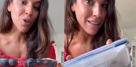 Una divulgadora de salud explica cómo lavar los frutos rojos.