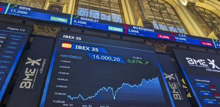 &nbsp;La Bolsa española registró el lunes su máximo histórico de cierre, en 16.000,2 puntos&nbsp;