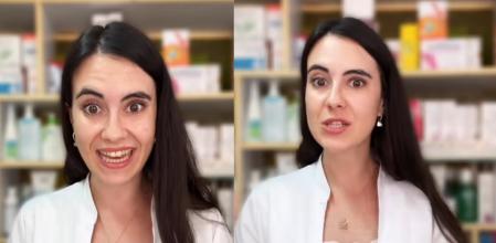 Elena en dos momentos del vídeo