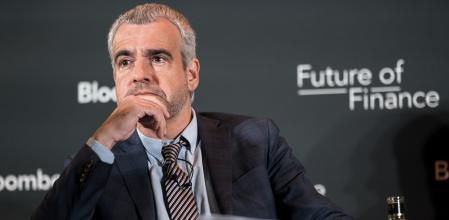 El presidente y Consejero delegado de Aena, Maurici Lucena, interviene durante el foro de Bloomberg