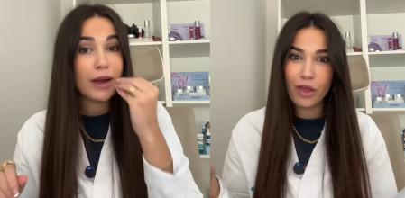 Claudia en dos momentos del vídeo