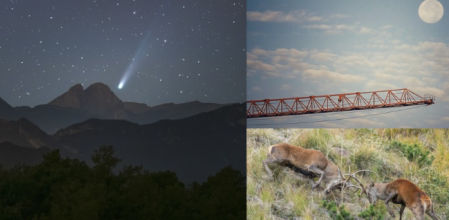 El cometa Lemmon en el Pedraforca, la berrea y la Luna del Cazador, mejores fotos de octubre