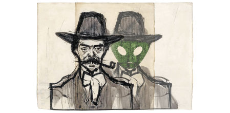 Frederic Pujulà, un pionero picassiano. Picasso retrató al autor de ‘Homes artificials’, escritor de inspiración regeneracionista, aquí sombra de un tópico extraterrestre