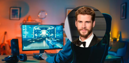 Un joven jugando en su setup gamer