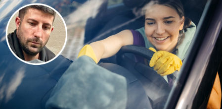 El experto limpiador de coches Manuel Carrasco explica cómo dejar impoluta la cara interior del parabrisas