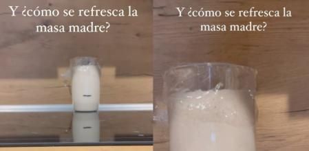 Un panadero explica cómo refrescar la masa madre.