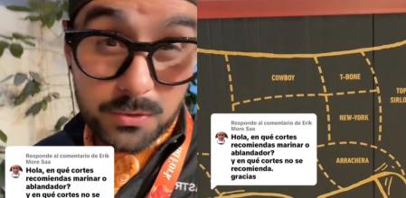 Un cocinero explica qué técnicas usar en los cortes de carne.