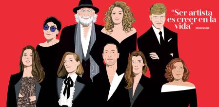 De izquierda a derecha y de arriba abajo, Pepa Domingo, Pino Sagliocco &amp; Estrella Morente, Marc Giró, Inés Domecq, Carla Simón, Andrés Reisinger, Rosario Nadal y Marta Rota-Tot-Hom