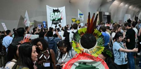 Manifestación en el interior de la conferencia del clima