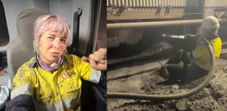Virginia muestra su día a día trabajando en la mina