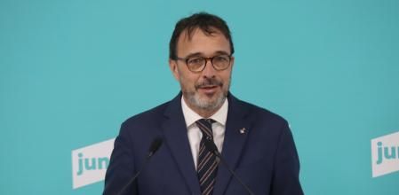 Josep Rius, portavoz de Junts, este lunes durante una rueda de prensa