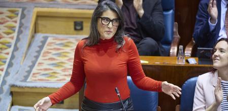 La portavoz de Más Madrid en la Asamblea de Madrid, Manuela Bergerot, interviene durante un pleno de la Asamblea de Madrid.&nbsp;
