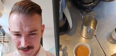 Un camarero explica la forma correcta de hacer un café americano.