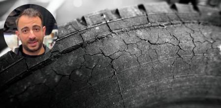 Las grietas en los neumáticos son sinónimo de cambio urgente, según el mecánico Josef Sánchez.