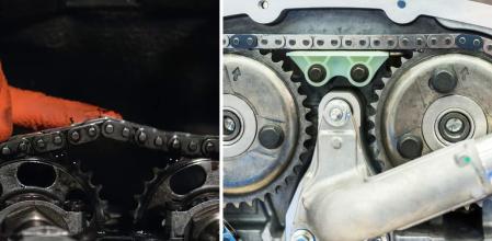 Una cadena de distribución holgada (izquierda) es un problema a corto plazo que debemos solucionar cuanto antes.