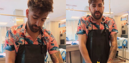 Un pescadero explica cómo limpiar la sepia.