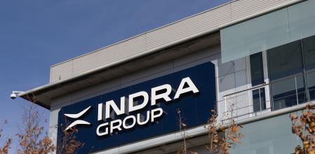 Fachada de la sede de Indra, a 25 de noviembre de 2025, en Alcobendas, Madrid (España).