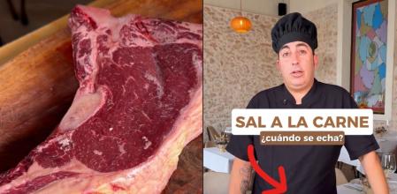 Un carnicero explica cuándo echar sal a la carne.