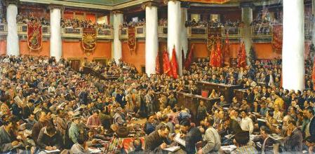 Inauguración del II Congreso de la Internacional Comunista.