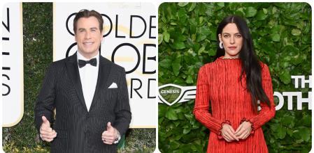 El actor John Travolta y la actriz Riley Keough, nieta de Elvis Presley